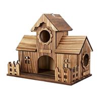 Rustic Natural Wood Bird House - Nesting and Sleeping Box for Outdoor Use, Weatherproof Wooden Construction, 20 cm x 16 cm x 12 cm Large Garden Decoration + Predator-proof Entrance - For Breeding