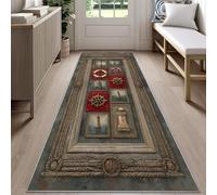 Rustic Nautical Runner Rug for Hallway 60x150cm Coastal Lighthouse Carpet Runner, Naval Nautical Hallway Rug, Machine Washable Non-Slip Floor Carpet for Living Room
