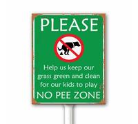 Rustic No Pee Zone Yard Sign With Stake Keep Off Grass Or Lawn Dog Free Zone Be A Good Neighbor Dogs Owner Gift Polite 20x30 CM Aluminum Plaque Highly Visible Outdoor Rust Free (Green)