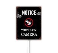Rustic Notice You Are On Camera Sign, Funny Dog Poop Sign, No Dog Poop Lawn Signs, No Pet Poop Signs For Yard Sturdy Aluminum Sign Waterproof,Fade Resistant,Easy Install Outdoor Use 12X15CM