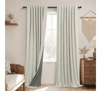 Rustic Oatmeal Beige Blackout Curtains, Primitive Burlap Curtains, Vintage Looking Faux Linen Natural Fabric Plain Solid Color Farmhouse Style Curtains for Bedroom Living Room, 84 Inch Long, Greige