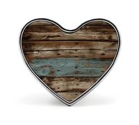 Rustic Old Barn Wood Button Pin Heart Shape Alloy Lapel Pins Badges Novelty Funny Enamel Pins Personalized Pinback Button Badges Cute Heart Brooche for Jackets Bags