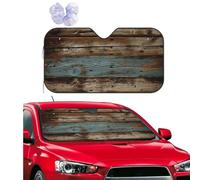 Rustic Old Barn Wood Car Windshield Sun Shade,Foldable Front Window Sun Visor Protector Uv Reflective Windshield Sunshade Covers Universal Car Accessories 55x29.9 Inch
