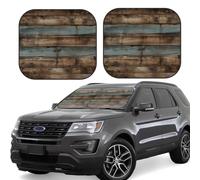 Rustic Old Barn Wood Print Car Sun Shade Windshield 2-Piece Foldable Front Windshield Sun Visor Sunshade for Car Windshield, M