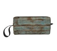 Rustic Old Barn Wood Print Foam Padded Cosmetic Case Simple Organizer Pouch Lightweight Travel Bag for Space Saving