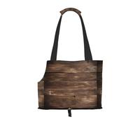 Rustic Old Barn Wood Print Pet Tote Bag, Foldable Single Shoulder Pet Carrier For Small Pets Dogs Cats