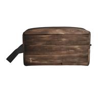 Rustic Old Barn Wood Print Storage Bag，Zippered Storage Bags Travel Accessories Essential Toiletries Purse Pouch