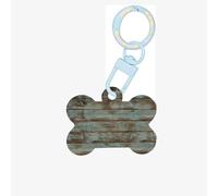 Rustic Old Barn Wood Printing Acrylic Dog Bone Ornament,Dog Tags Personalized Pet Ornament, Key Chain Bone Shaped Id Tags