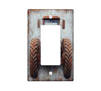 Rustic Old Tractor Decorative Light Switch Cover Wall Plate 1 Gang Single Rocker, Vintage Country Farmhouse Electrical Faceplate for Kitchen Bathroom, Farm Switchcover Decor