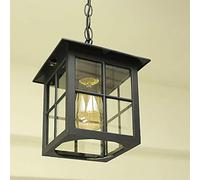 Rustic Outdoor Ceiling Light - Waterproof IP54 Hammered Glass Lantern for Porch Entryway & Gazebo - Stylish Chandelier Lamp with E27 Socket - Vintage Decor Pendant Light
