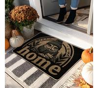 Rustic Owl Doormat, Black Home Entrance Mat for Autumn Decor, Non-Slip Waterproof Front Door Rug, Easy to Clean Indoor & Outdoor Use 29x17 Inch