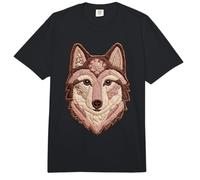 Rustic Patchwork Wolf Floral Animal Boho Folk Art Graphic Comfort Colors Adult Heavyweight T-Shirt