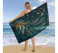 Rustic Peacock Feather Abstract Beautiful Wild Animals Peacock Feather Bath Towel Large Swimming Towels Durable Bath Sheet For Yoga Daily Use Sauna 80X130Cm