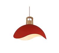 Rustic Pendant Light Macarons Wood Art Single Head Metal DropLights Petal-Shaped Dining Suspension Lamp Home Color Chandelier with Adjustable Cord LED Chandelie,Hang