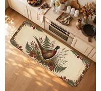 Rustic Pheasant Autumn Harvest Decor Kitchen Rugs 16x47 Inch