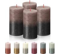 Rustic Pillar Candles - Fading Caramel Anthracite