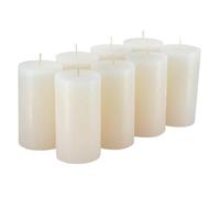 Rustic Pillar Candles - Pack of 8 - Wax Candles/Rustic Candles/Advent Candles Christmas (Wool White, Standard: Height 11 cm/Diameter 6 cm)