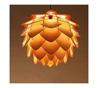 Rustic Pine Cone Pendant Lamp Country Style Wooden Hanging Light E27 Fixture for Home Loft Bar Restaurant Bedroom Office Creative Oak Lampshade Design (Ø30cm)