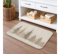 Rustic Pine Tree Quick Dry Bath Mat, Natural Forest Pattern Absorbent Non Slip Shower Mat, Autumn Flannel Washable Bath Rugs for Bathroom Toilet Restroom Decorative 20x32 Inch