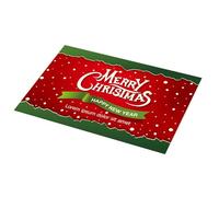 Rustic Placemats Set of 4, Fall Table Placemats 18x12 Inch Christmas Snow Pattern Vinyl Polyester Red Green