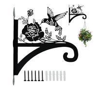 Rustic Plant Hanger, Iron Wall Hook Decor, 14.37×11.34×1.69in Silhouette Mount Holder with Strong Support, Durable Metal Plant Bracket, Outdoor Flower Basket Display Accent