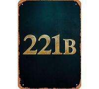 Rustic Plaque 221B Baker Street Books, Movies & Shows Bar Signs Pet/Cat Lover Themes for Bathroom,Retro Advertising Fans,Office,Humor/Quirk Lovers S