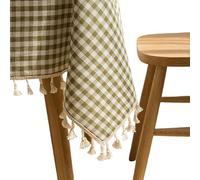 Rustic Polyester Washable Table Cloth - Cotton Buffalo Check Tablecloth Wrinkle-Free Country Linen for Home Kitchen Dining Parties and Birthdays