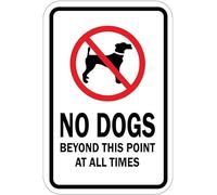 Rustic Post No Dogs Beyond This Point at All Times Sign Aluminum Outdoor Courtyard Decoration Sign 8x12 inch