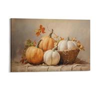 Rustic Pumpkin Fall Poster Pumpkin still Life Fall Decor Vintage Autumn Halloween Autumn Decor Thanksgiving Frame-style 16x24inch(40x60cm)