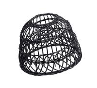 Rustic Rattan Weave Retro Chandelier Light Cover for House Dining Table Home Black 21x15 cm
