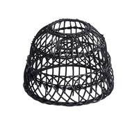 Rustic Rattan Weave Retro Chandelier Light Cover for House Dining Table Home Black, 21x15cm
