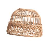 Rustic Rattan Weave Retro Chandelier Light Cover for House Dining Table Home Yellow 21x15 cm