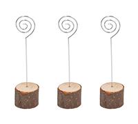 Rustic Real Wood with Wooden Bark Table Card Holder 10pcs Place Card Holders Place Card Holders Fashionable Simple Secure Fix Cute Table Number Holder with Wooden Base for Office Anniversary Party