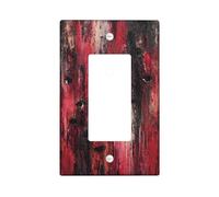 Rustic Red Light Switch Cover Plates/Outlet Covers, Vintage Wood Design for Wall Decor, Thermoplastic Wall Plates, Standard Size Single Rocker