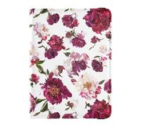 Rustic Red Peonies Passport and Vaccine Card Wallet Combo Travel Passport Wallet Passport Holder Combo with Vaccine Card Slot for Travel Essential Waterproof