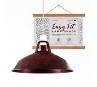 Rustic Red Replacement Ceiling Fitting Light Metal Lamp Shade 30cm Vintage Industrial Farmhouse Pendant Shade for E27 Ceiling Fixtures Indoor Light Shade, Kitchen Island Dining Room Hanging Light