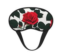 Rustic Red Rose Print Adults Soft Washable Eye Mask for Light Blocking Nap Face Sleeping Travel Cover