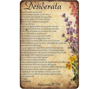 Rustic Retro Metal Tin Sign Inspirational Poem Print Literary Poster Desiderata Art Motivational Wall Decor Inspirational Sign Vintage Home Poster 8x12 Inch