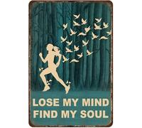 Rustic Retro Metal Tin Sign Running Poster Lose My Mind Find My Soul Wall Decor Decorative Home For Bedroom Vintage Metal Tin Sign Home Wall Sign Plaque Poster Gift 8x12 Inch