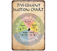 Rustic Retro Metal Tin Sign Social Worker Five Element Emotion Chart Poster Wall Decor Best Gift For Your Friend Vintage Aluminum Sign for Home Coffee Wall Decor 12x8 Inch