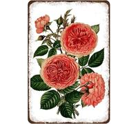Rustic Retro Metal Tin Sign Vintage Rose Vintage Flower Wall Art Botanical Spring Floral Wall Art Country Farm Kitchen Wall Home Garden Decor Art Signs Garage Decoration 8x12 Inch