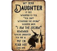 Rustic Retro Metal Tin Sign Whisper Back Daughter Witch Halloween Wall Decor Vintage Metal Tin Sign for Men Women,Wall Decor for Living Room Bedroom Parlor kitchen 5.5x8 Inch