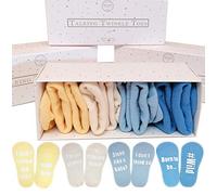 Rustic Robin Boy Baby Socks Gift Set Newborn Gift - 4 Pairs of fun sayings in Gift Box, 0-12 months