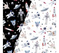 Rustic Robin Gift Wrapping Paper 8 Sheets Space, Astronauts & Aliens Designs 10 Gift Cards 50cmx70cm 80gms Thickness Birthday Occasion