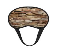 Rustic Rocks Brick Wall Eye Mask for Sleeping Soft Satin Sleep Shade Cover Blindfold with Elastic Strap Travel Nap Blackout Eye Shade Cover for Women Men