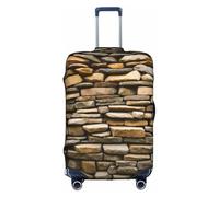 Rustic Rocks Brick Wall Luggage Cover Elastic Washable Stretch Suitcase Protector Anti Scratch Travel Cover, White, S