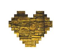 Rustic Rocks Brick Wall Print Building Brick Block Puzzle Heart Shaped,Christmas Valentines Birthday Anniversary Presents