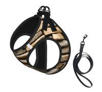 Rustic Rocks Brick Wall Print Dog Harness,Pet Leash Vest For Small To Medium Dogs,Perfect For Outdoor Adventures