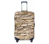 Rustic Rocks Brick Wall Print Elastic Suitcase Cover,Suitable Business Trips and Holidays (S to XL)