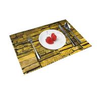 Rustic Rocks Brick Wall Print Exquisite Dining Table Placemats Washable Place Mats Non Slip Kitchen Home Decor